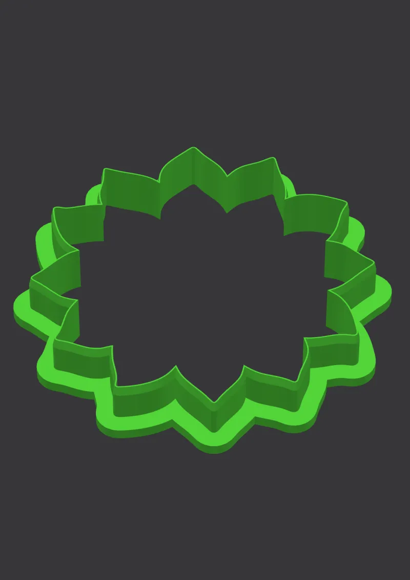 Autumn Sunflower STL cookie cutter 3D preview