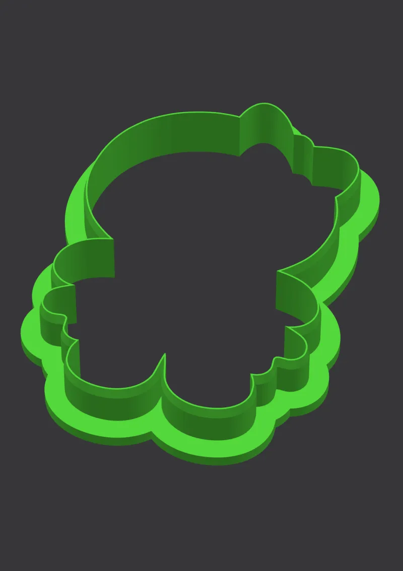 Ginger Girl STL cookie cutter 3D preview