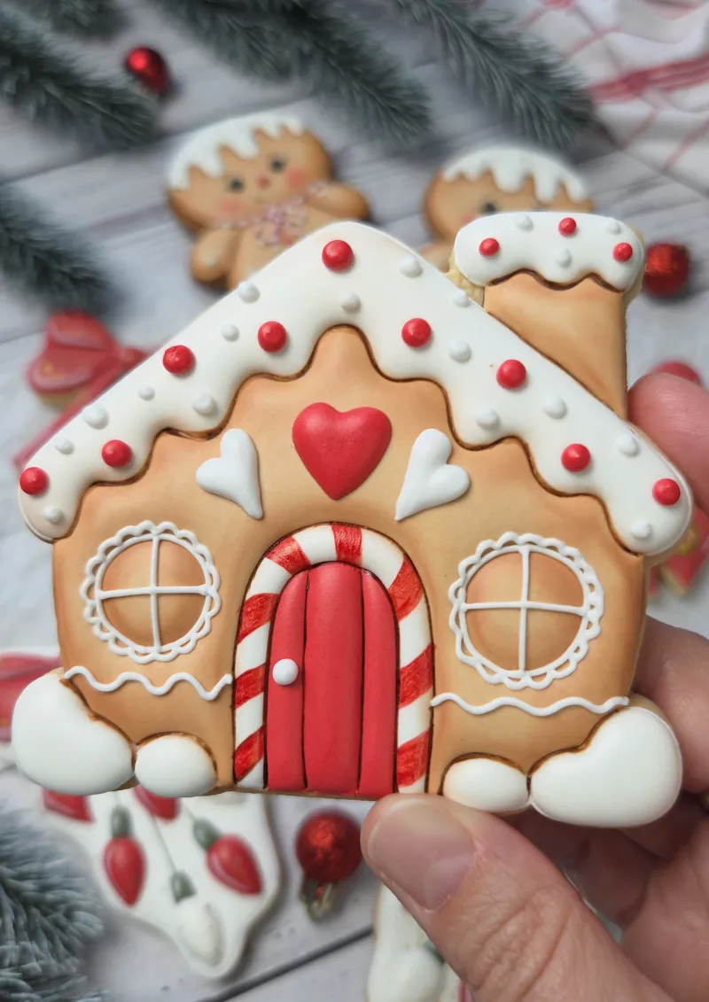 Gingerbread House decorated cookie