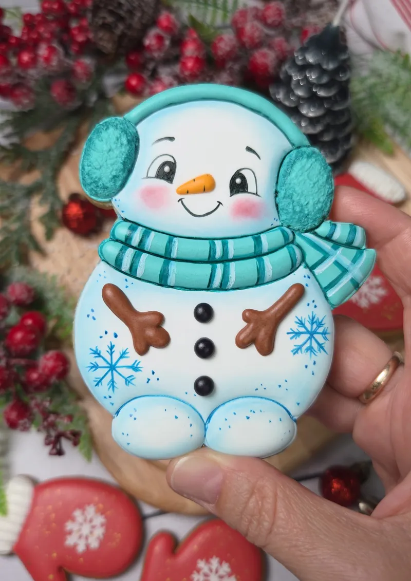 Cozy Snowman decorated cookie