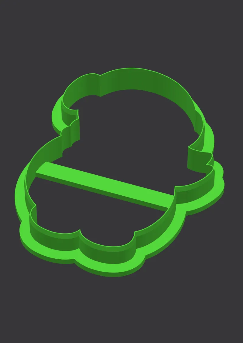 Cozy Snowman STL cookie cutter 3D preview