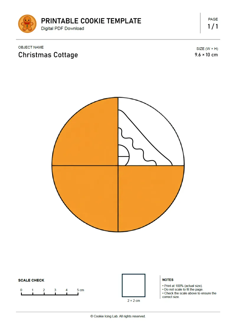 Christmas Cottage printable PDF template preview