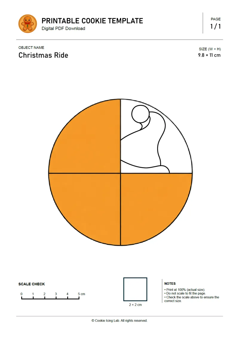 Christmas Ride printable PDF template preview