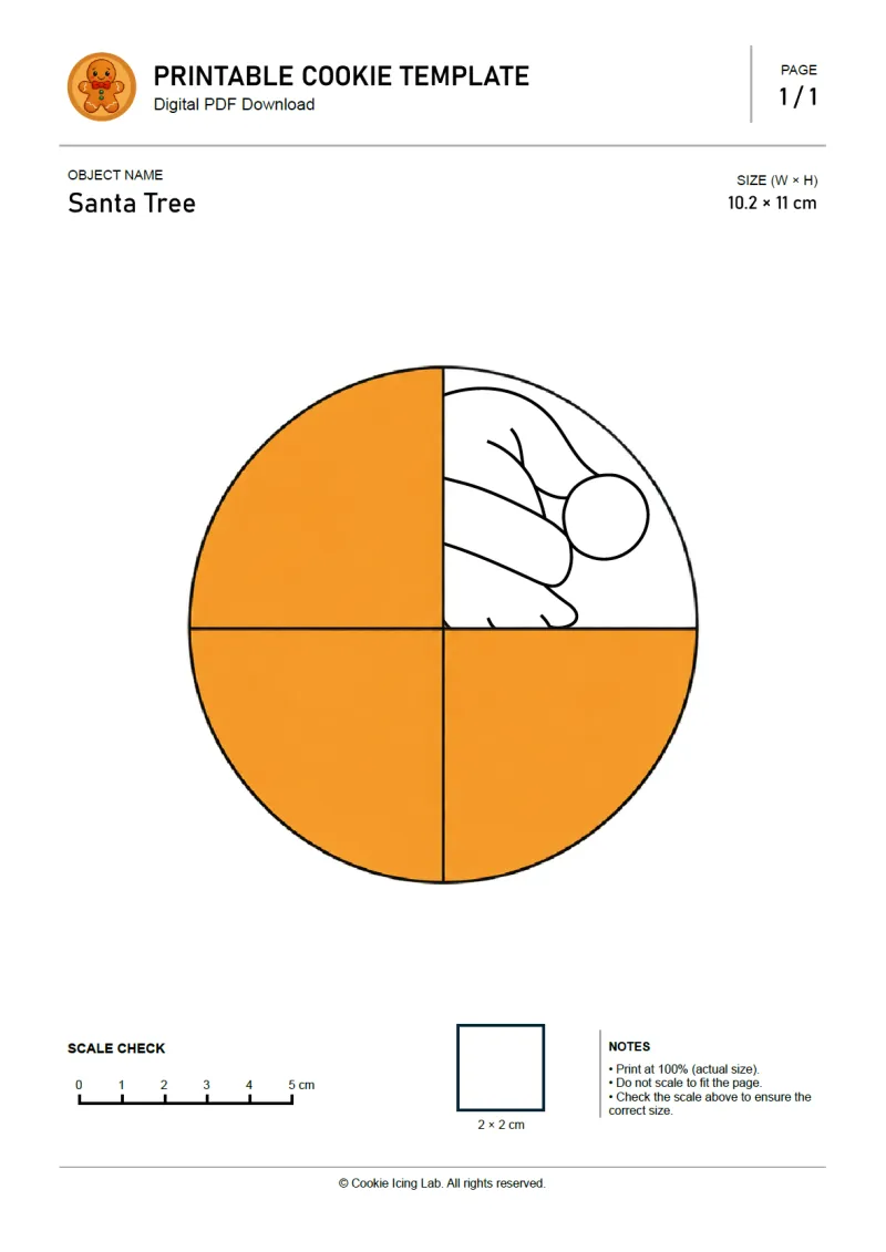 Santa Tree printable PDF template preview