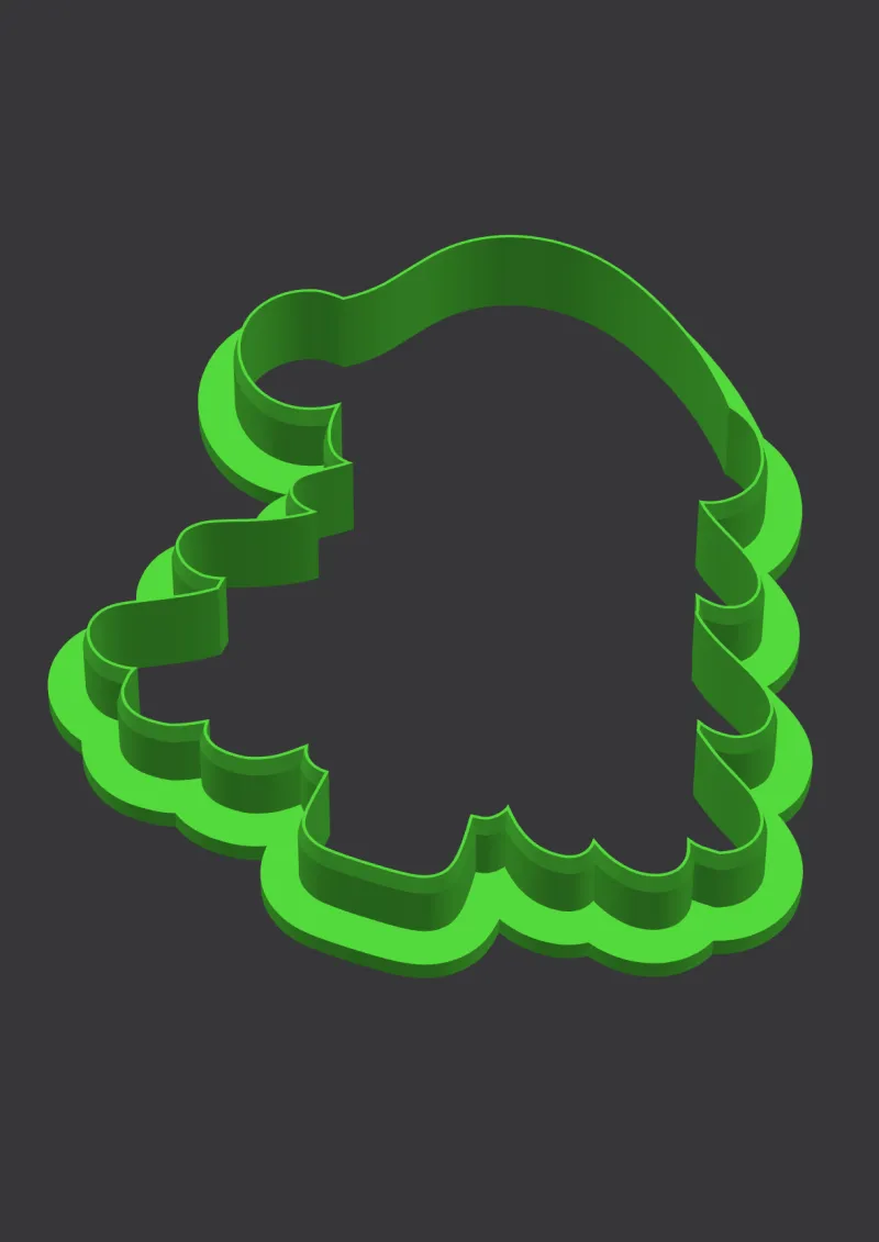 Santa Tree STL cookie cutter 3D preview