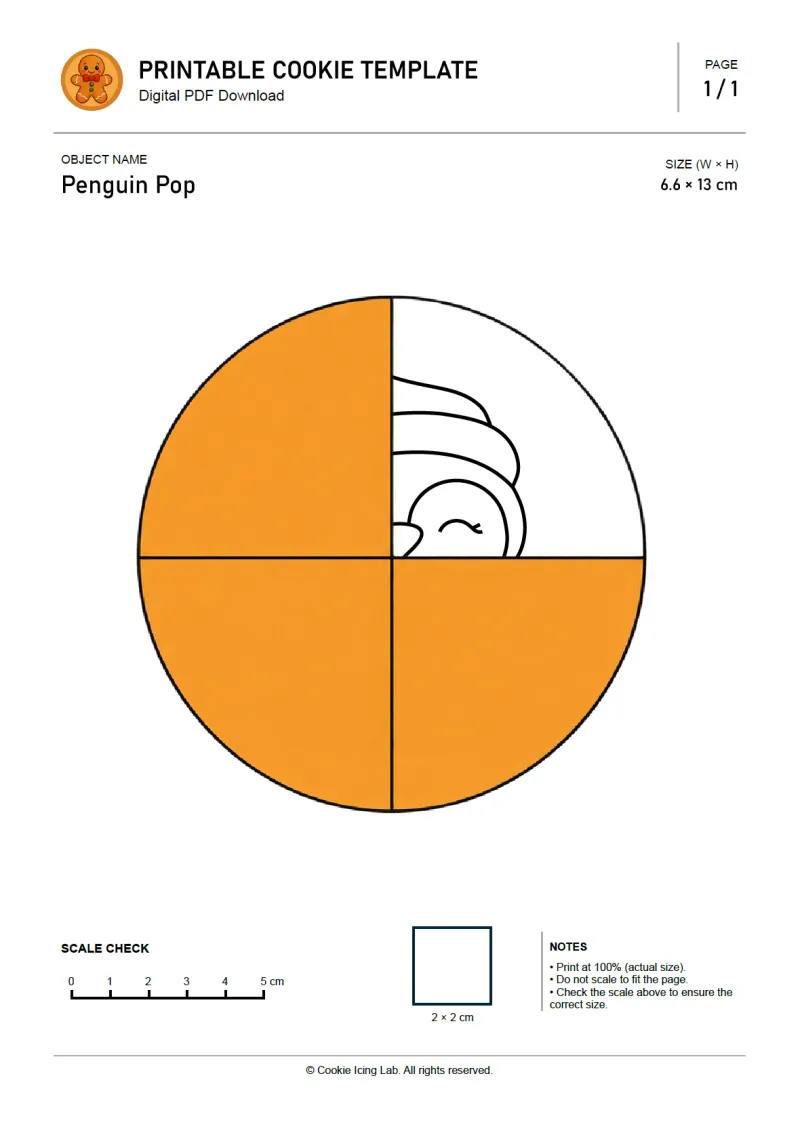 Penguin Pop printable PDF template preview