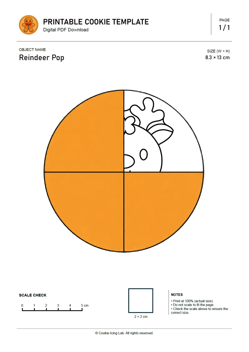 Reindeer Pop printable PDF template preview