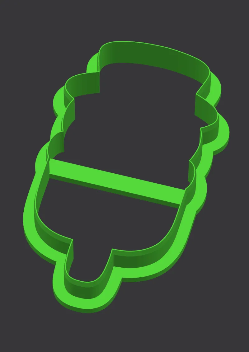 Snowman Pop STL cookie cutter 3D preview