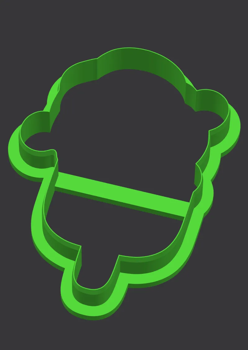 Teddy Pop STL cookie cutter 3D preview