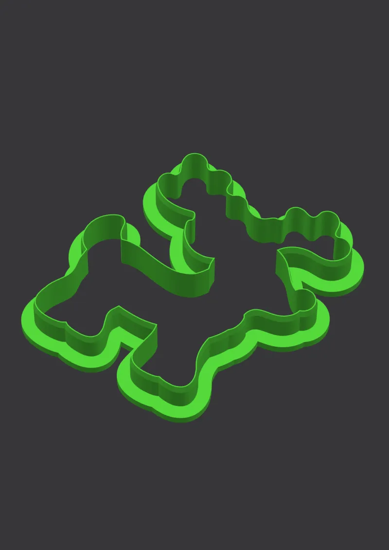 Gingerbread Reindeer STL cookie cutter 3D preview