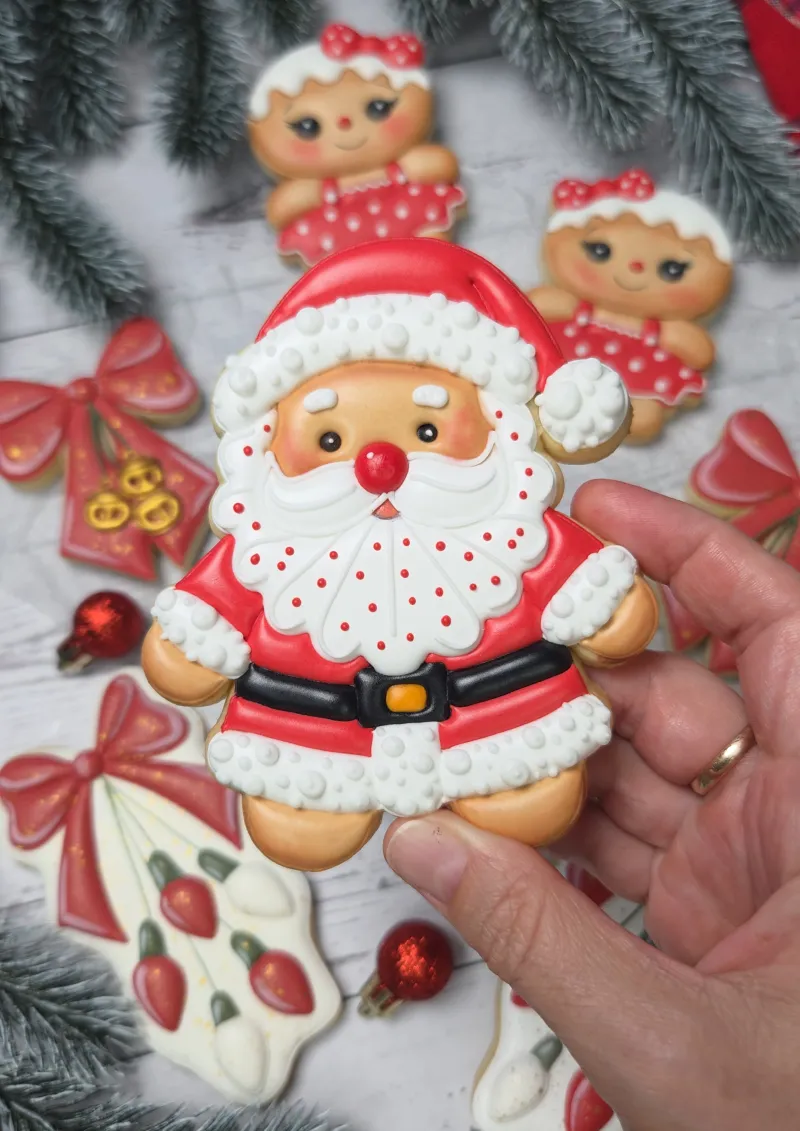 Gingerbread Santa decorated cookie