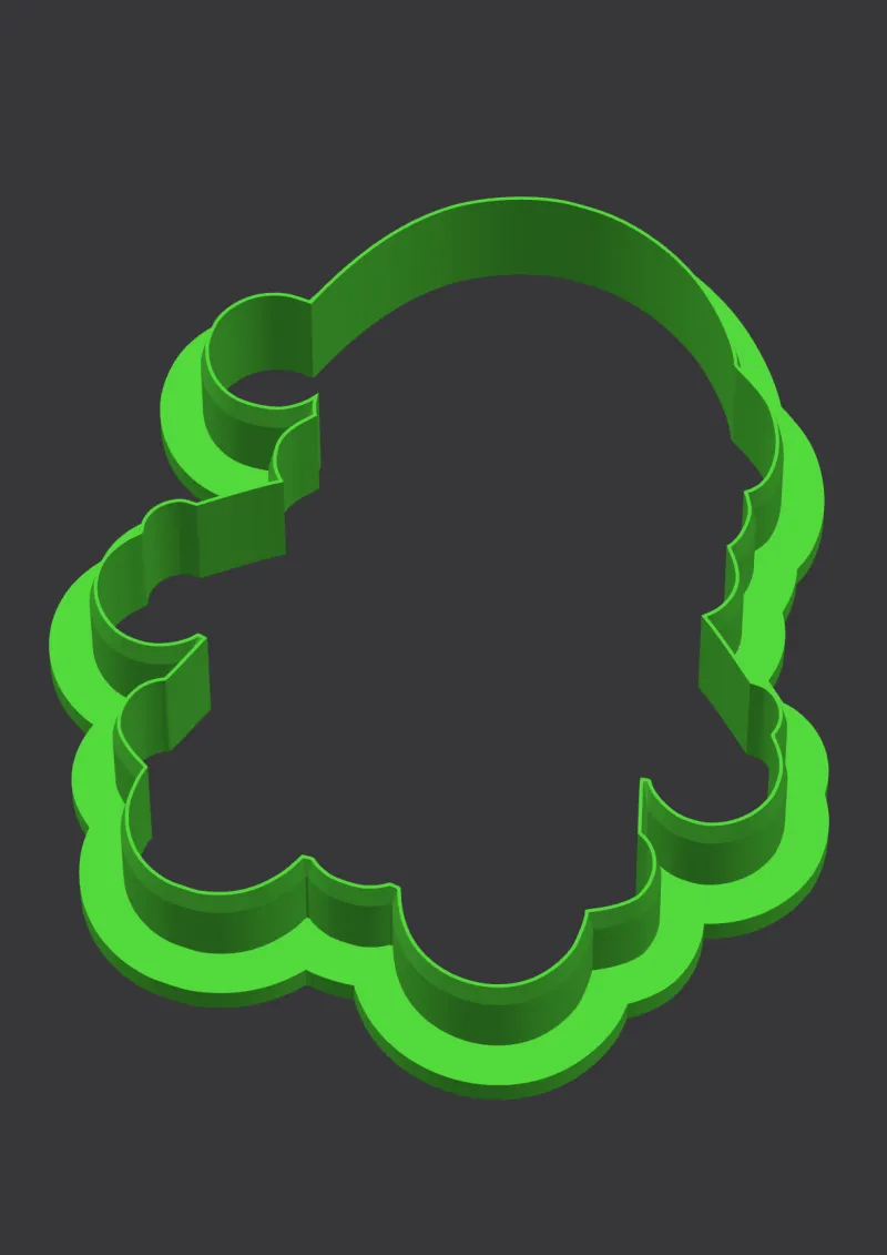 Gingerbread Santa STL cookie cutter 3D preview