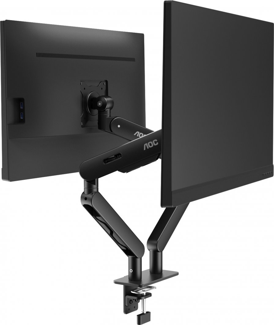 AOC Dual Monitor Desk Mount, For 2 Monitors, 17" - 34" - Thumbnail 5