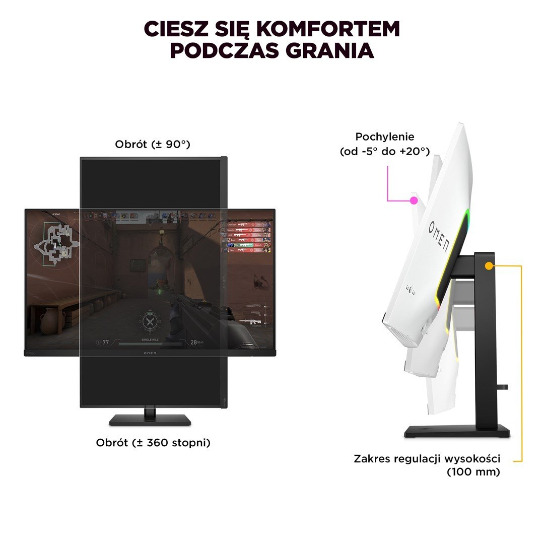 HP OMEN Transcend 31.5" UHD OLED 240Hz Monitor, White/Black - Thumbnail 4