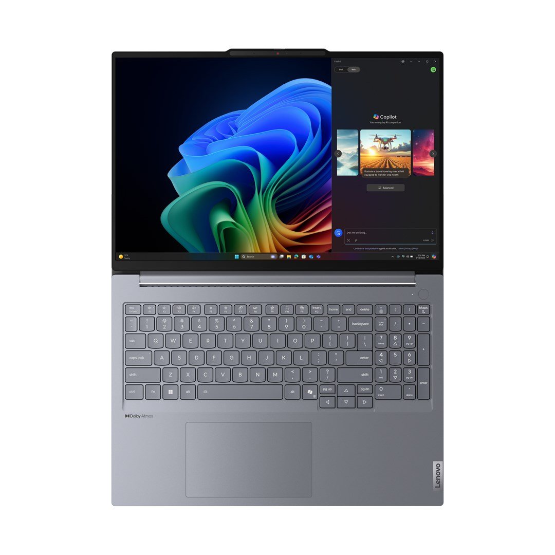 Lenovo ThinkBook 16 G7 Laptop, 16", Qualcomm Snapdragon X Plus X1P-42-100, 32GB RAM, 512GB SSD, Grey - Thumbnail 6