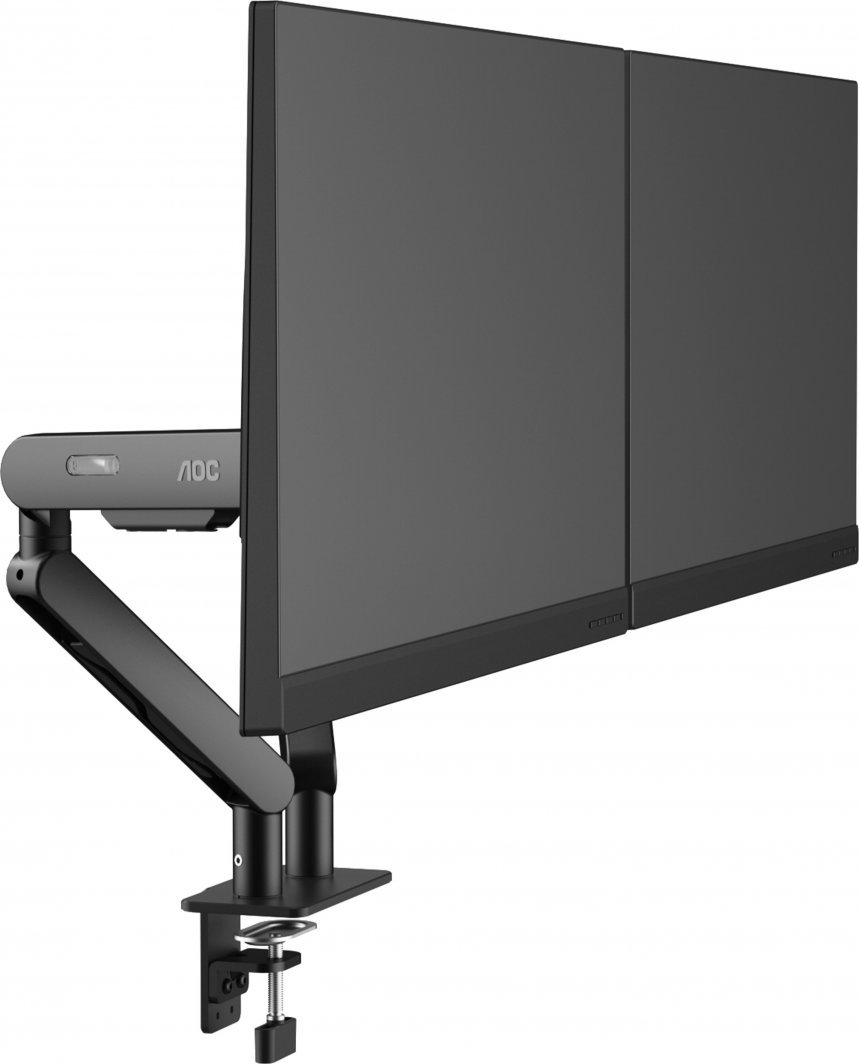 AOC Dual Monitor Desk Mount, For 2 Monitors, 17" - 34" - Thumbnail 4