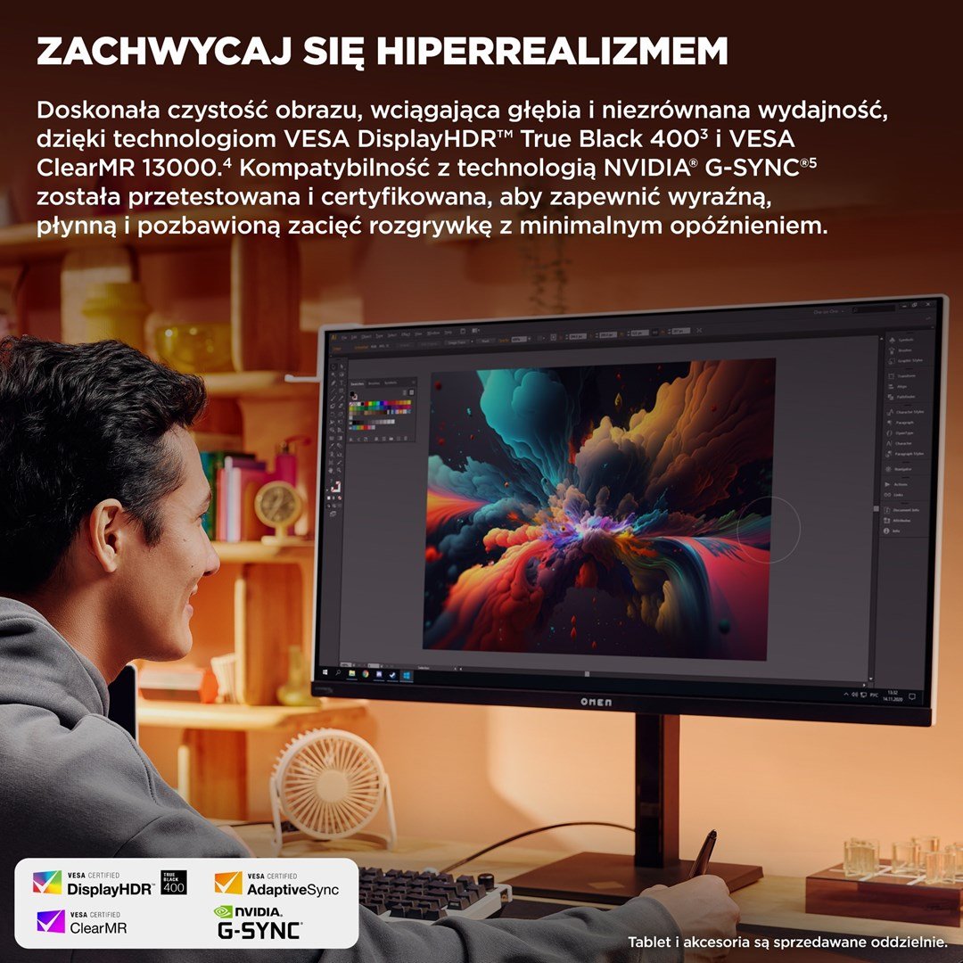 HP OMEN Transcend 31.5" UHD OLED 240Hz Monitor, White/Black - Thumbnail 5