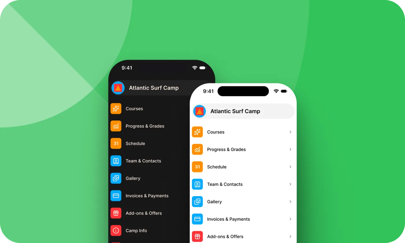 The counselor app shown on two phones