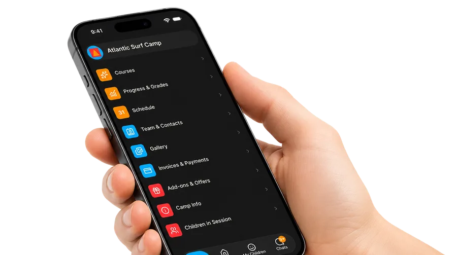 Family Mobile app in a parent's hand