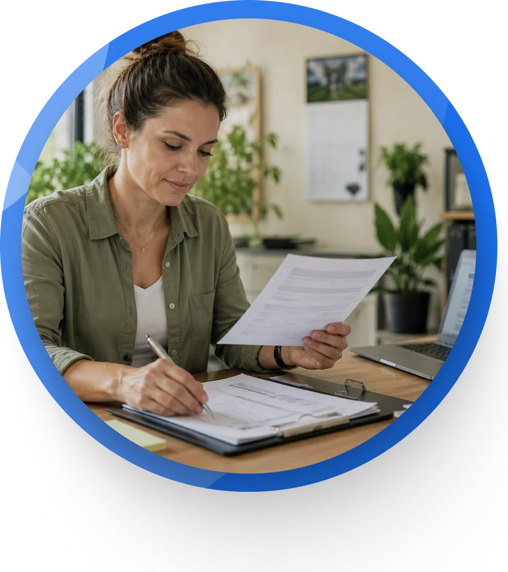 Registrar working through registrations and paperwork