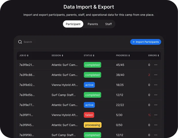 Make decisions from cleaner data - data import and export mockup