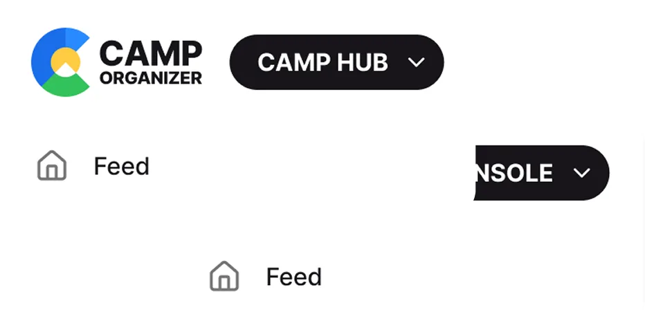 Give teams clearer ownership - Camp Hub navigation mockup