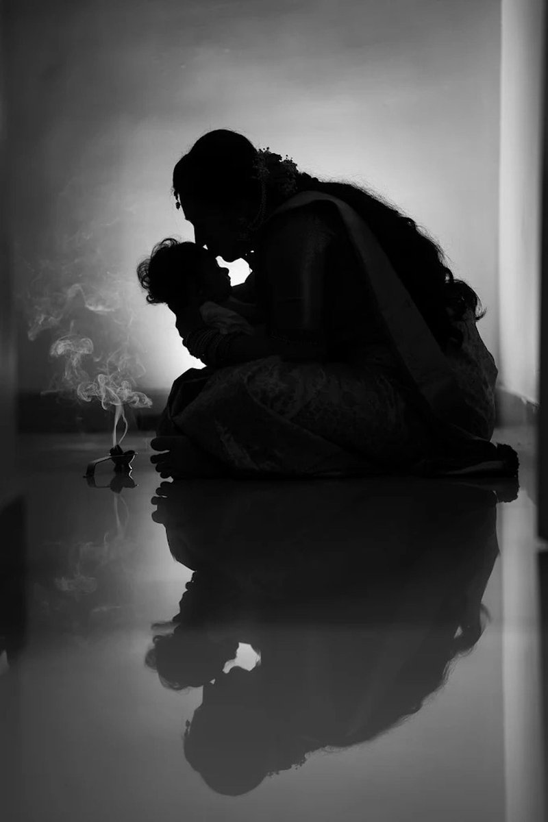 Emotional Black and White Mother Child Silhouette · Free Stock Photo