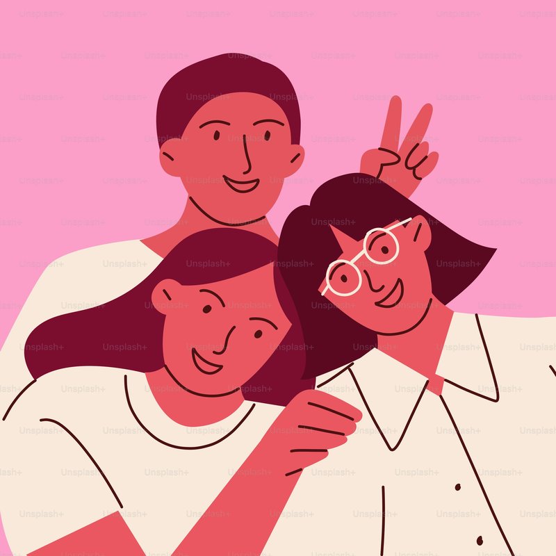 A man and two women hugging each other vector – Pink Image on Unsplash