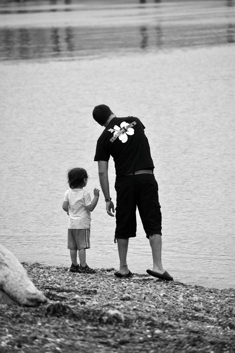 Father with Son by River · Free Stock Photo