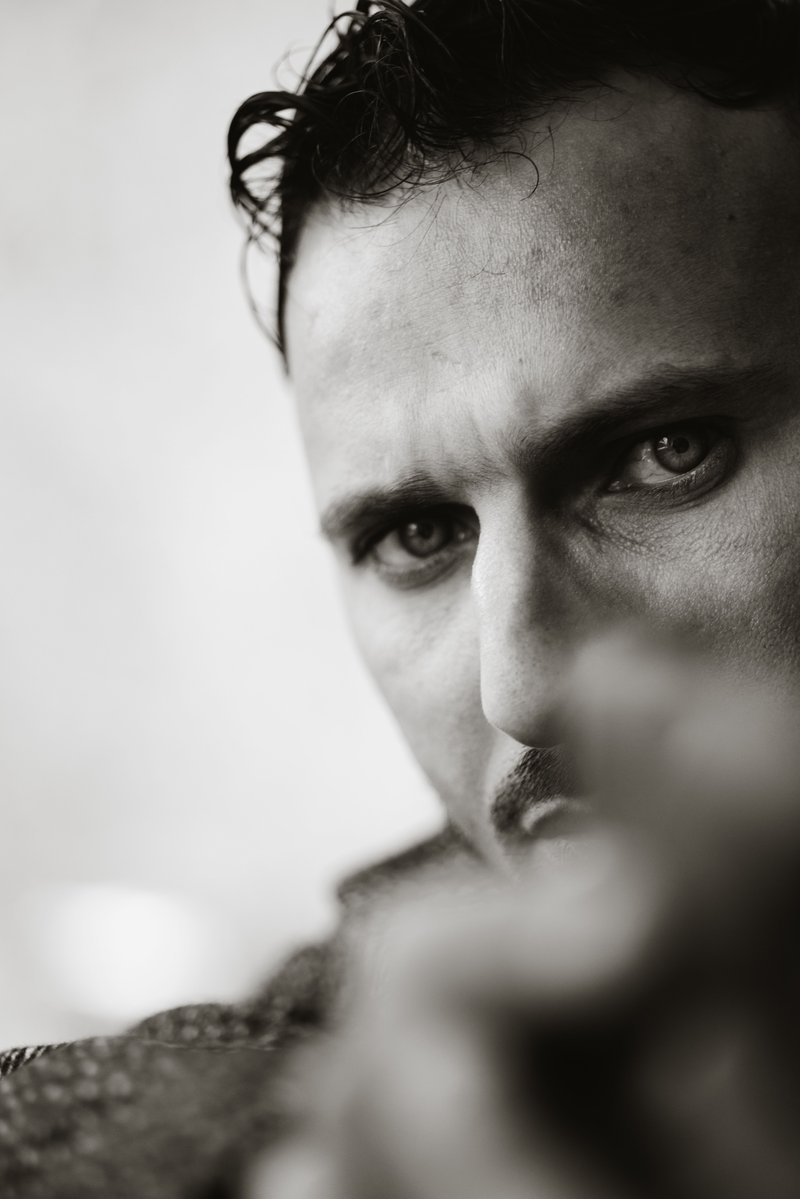 Dramatic Close-up Portrait of Intense Man · Free Stock Photo