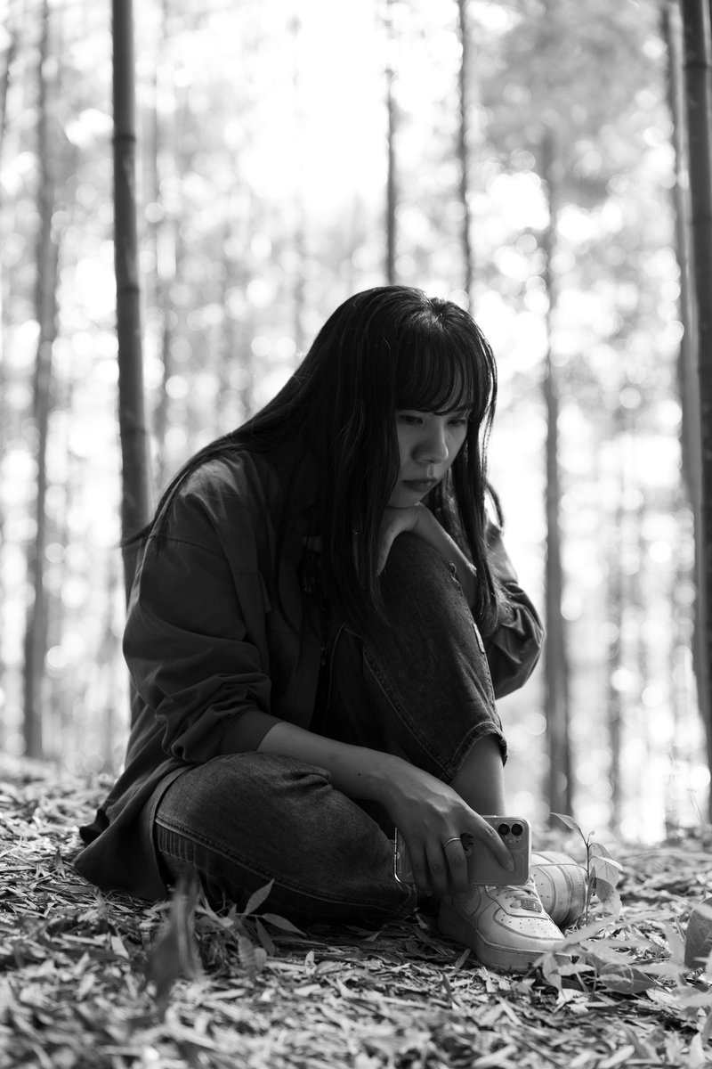 Sad Woman Sitting in the Forest · Free Stock Photo