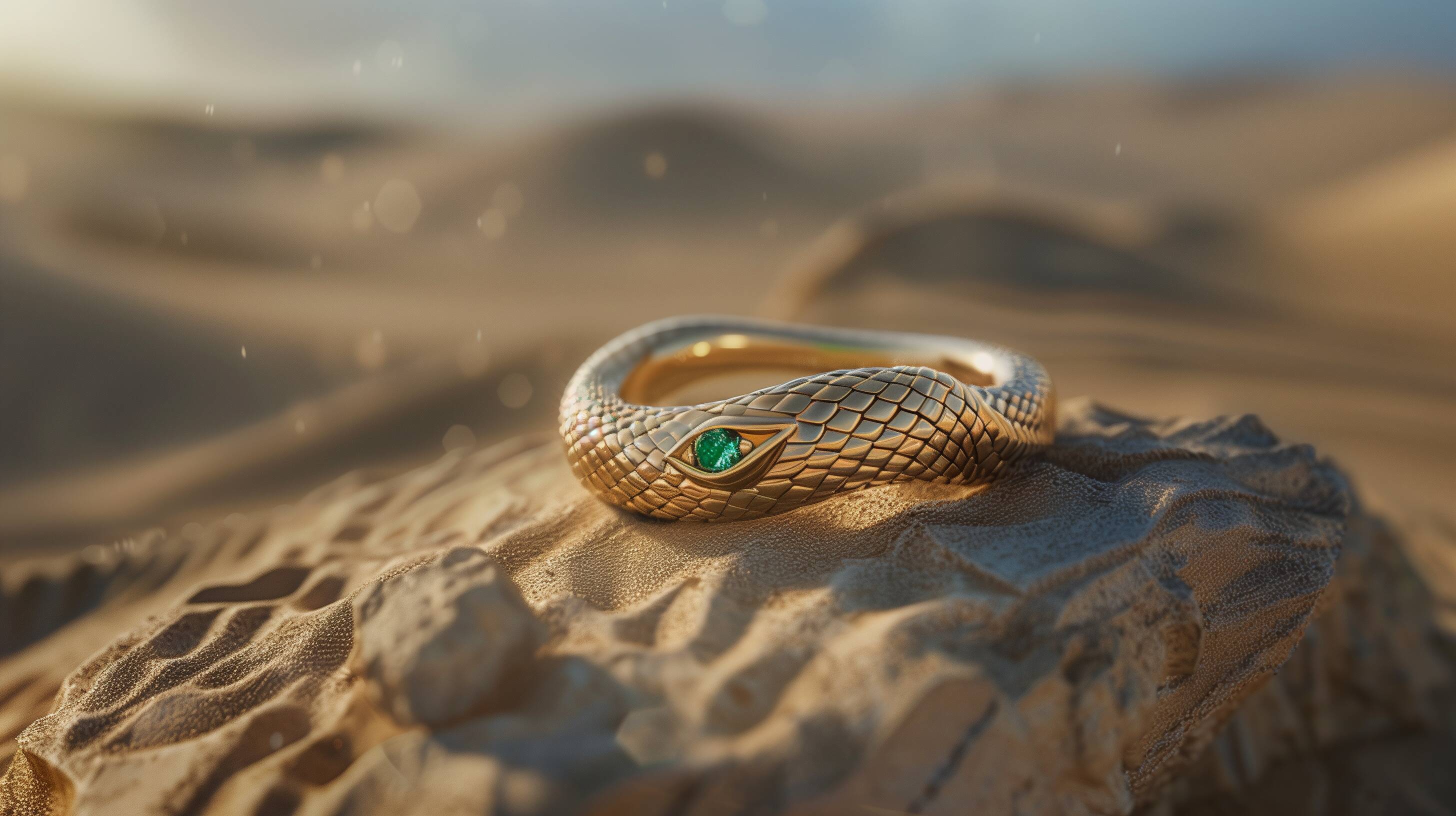 Emerald Eye on a Gold Snake