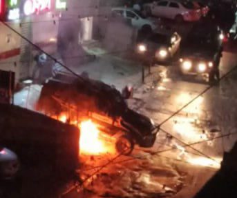 إندلاع النيران في جيب لجيش الإحتلال في مُخيم شُعفاط