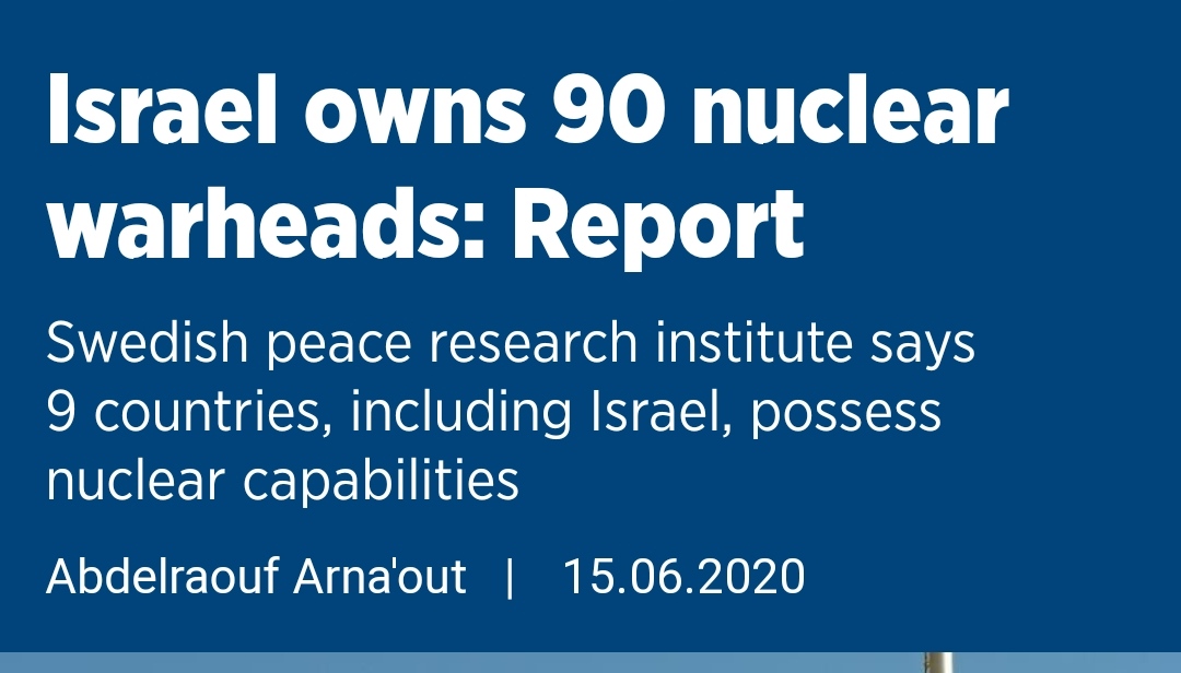 الإحتلال يمتلك 90 رأساً حربياً نووياً والمقاومة بسلاحها الخفيف تقف في وجهه