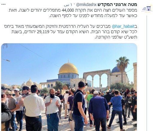 44 ألف مستوطن اقتحموا المسجد الأقصى هذا العام