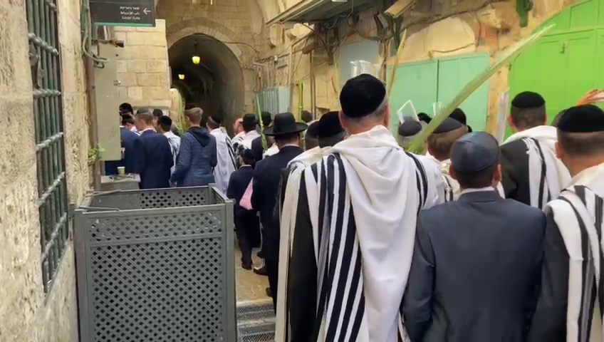 مستوطنون يحملون سعف النخيل تمهيداً لاقتحام المسجد الأقصى