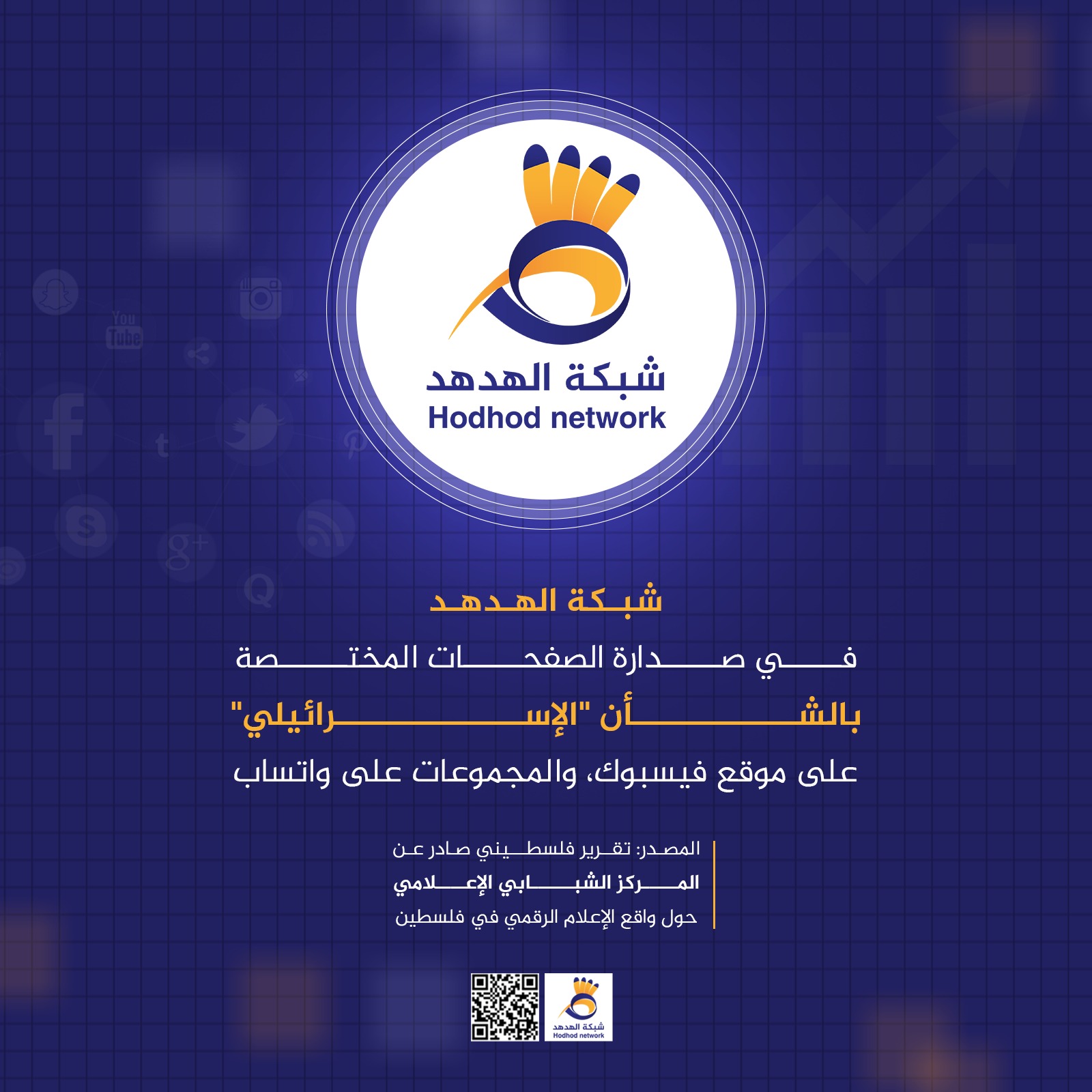 شبكة الهدهد تتصدر الصفحات المتخصصة بشأن العدو في فلسطين