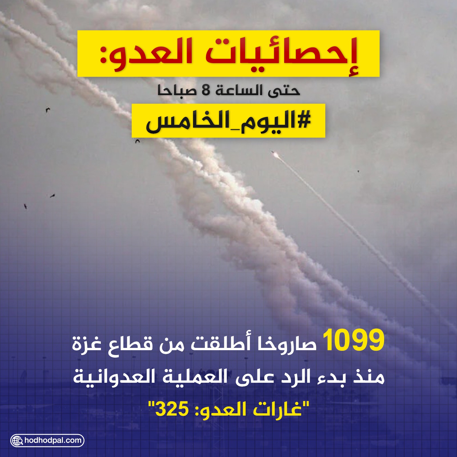 إحصاءات العدو لليوم الخامس