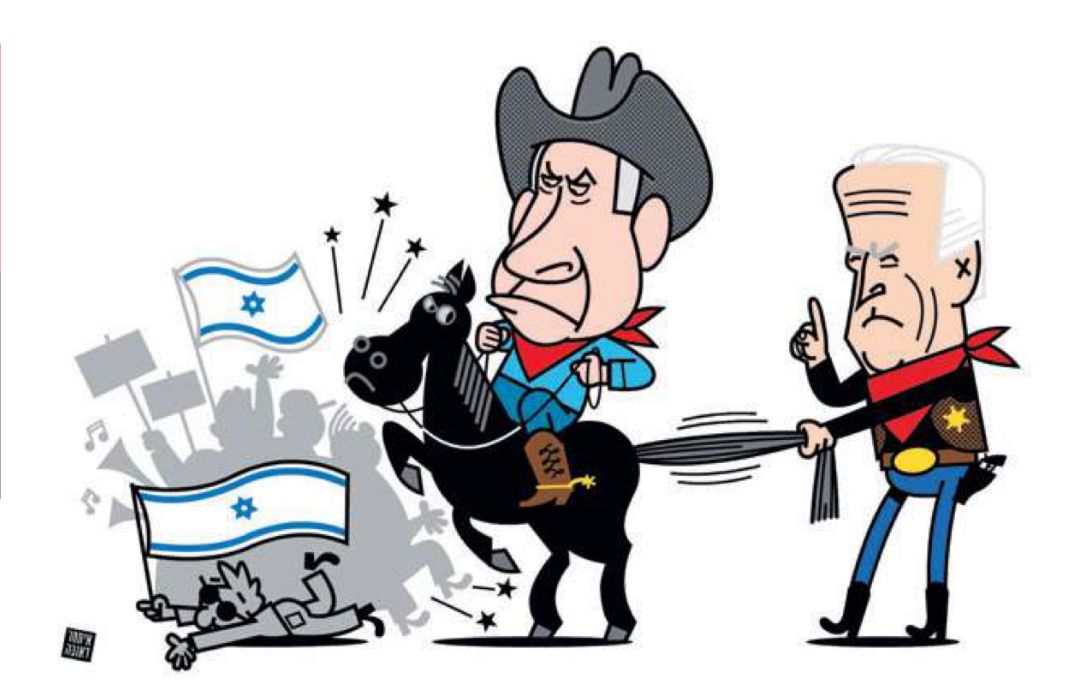 كاريكاتير يديعوت أحرونوت: تزايد التدخل الأمريكي في الصراع "الإسرائيلي" الداخلي