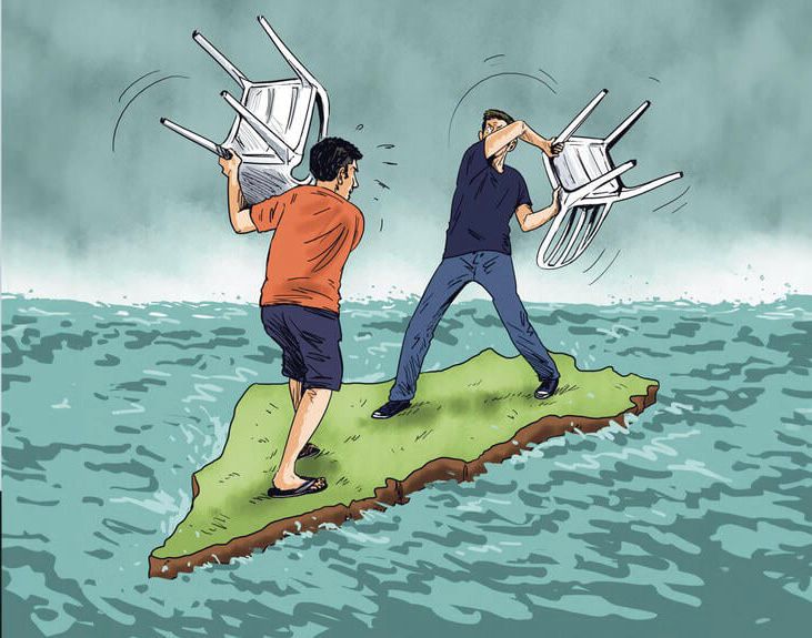 كاريكاتير ملحق 7 أيام في يديعوت أحرونوت: صراع الكراسي في كيان العدو