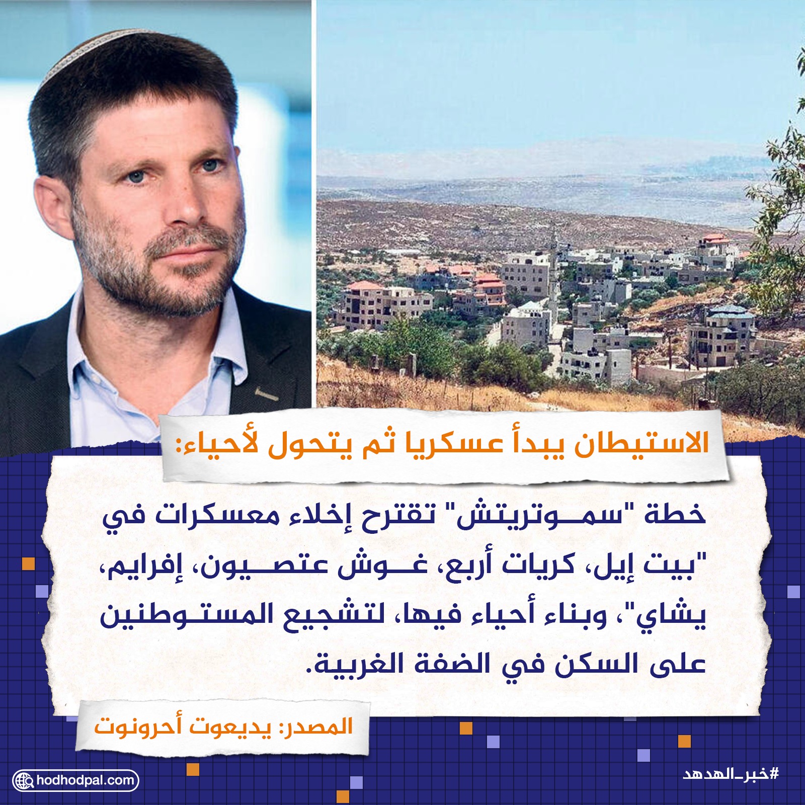 الاستيطان يبدأ عسكريًا ثم يتحول لأحياء: