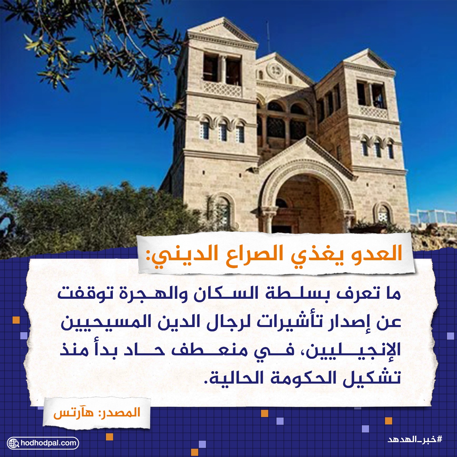 العدو يغذي الصراع الديني