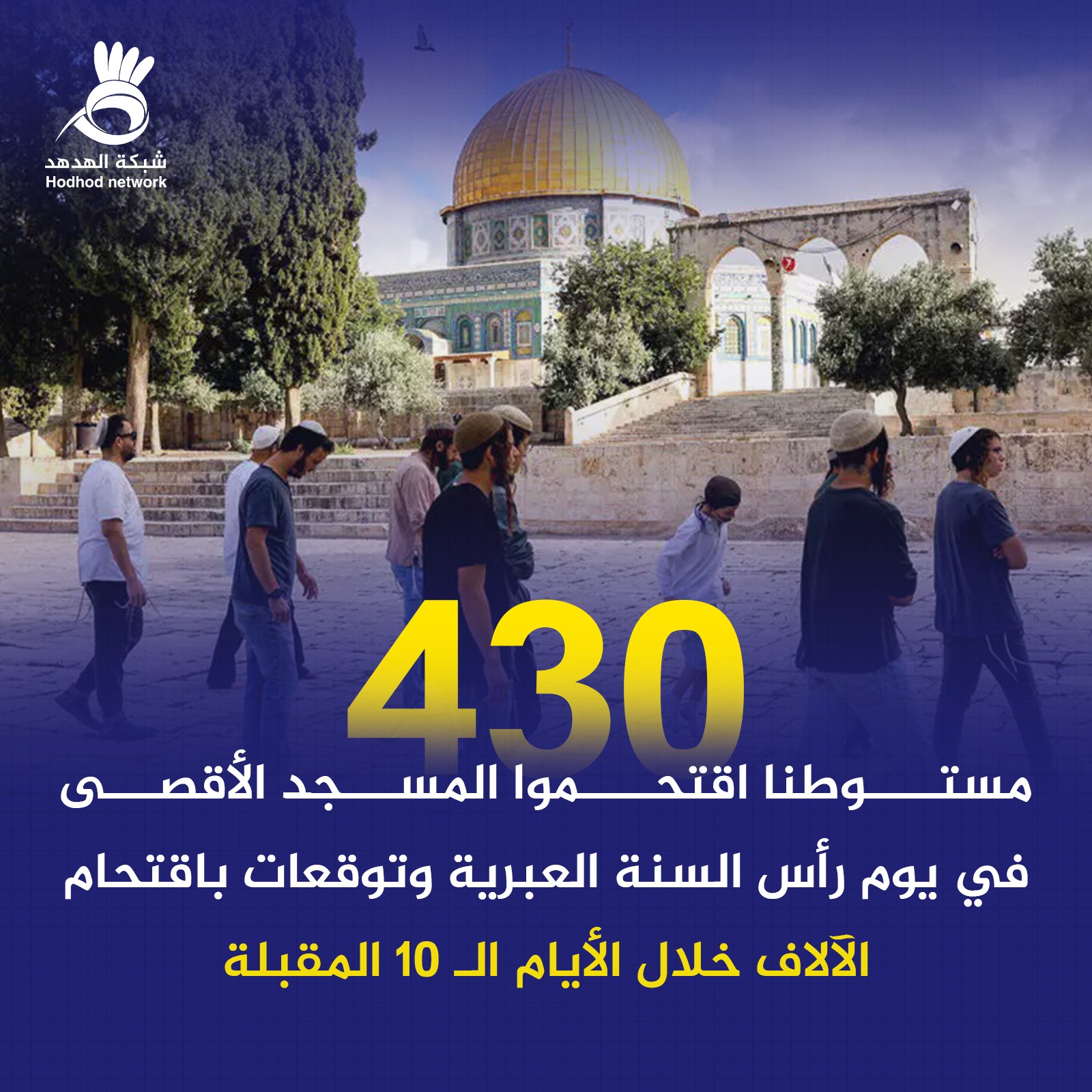 430 مستوطناً اقتحموا المسجد الأقصى