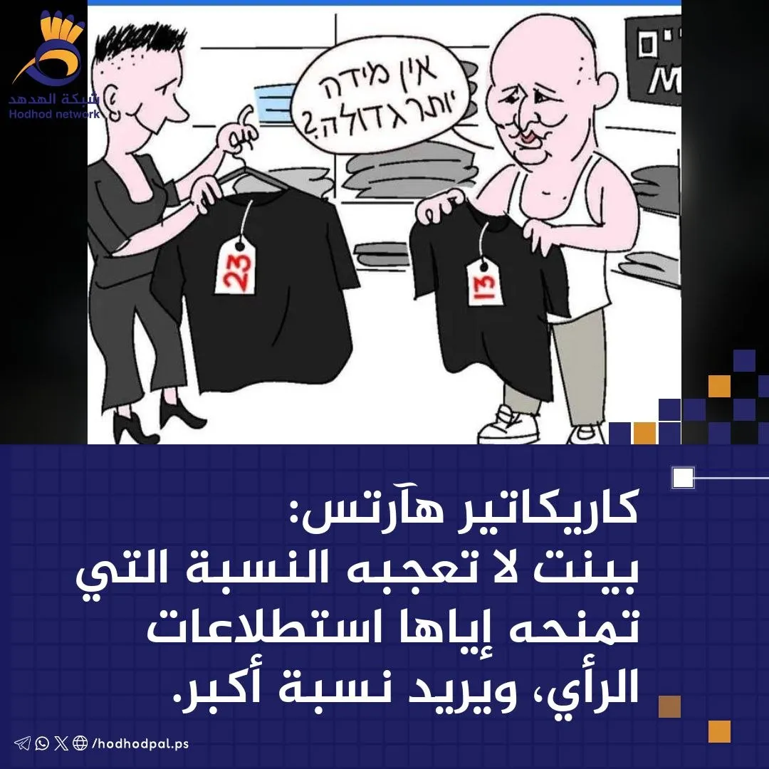 #كاريكاتير : "بينت" لا تعجبه النسبة التي تمنحه إياها استطلاعات الرأي