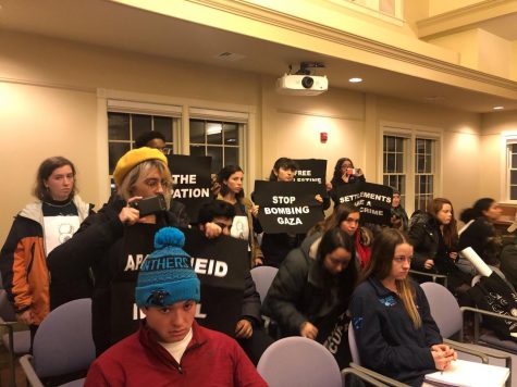 Tufts students protest Israeli human rights violations in Palestine and 'Deadly Exchange'