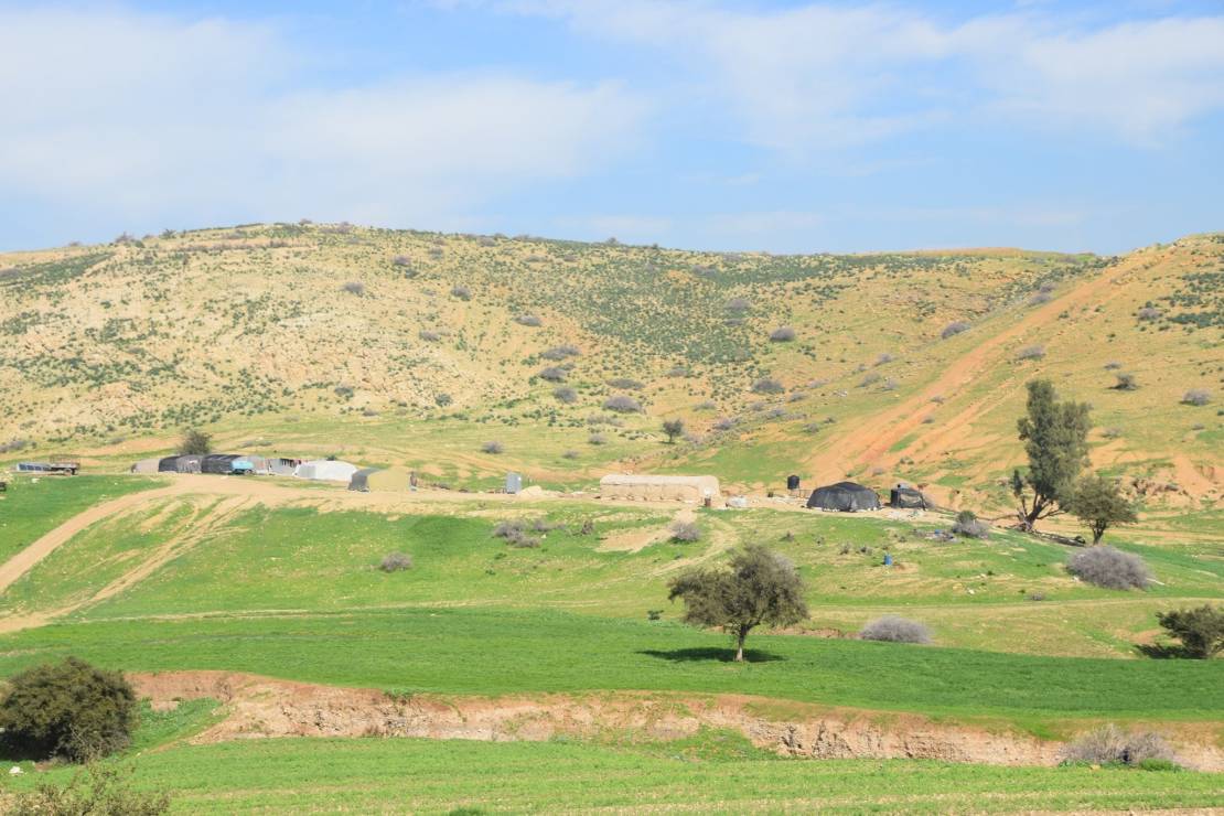 Israeli vehicles level agricultural lands in Beit Jala, Jordan Valley