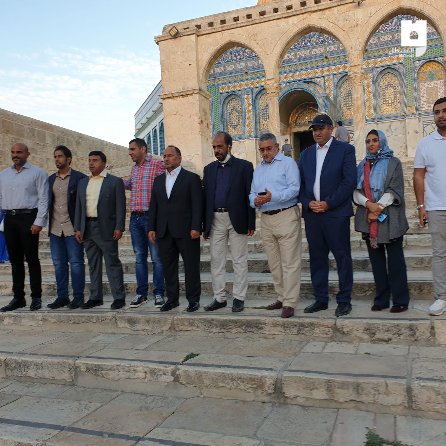 Pictures| Amid ban on Palestinians, Arab normalizing delegation visits Al Aqsa mosque under Israeli protection
