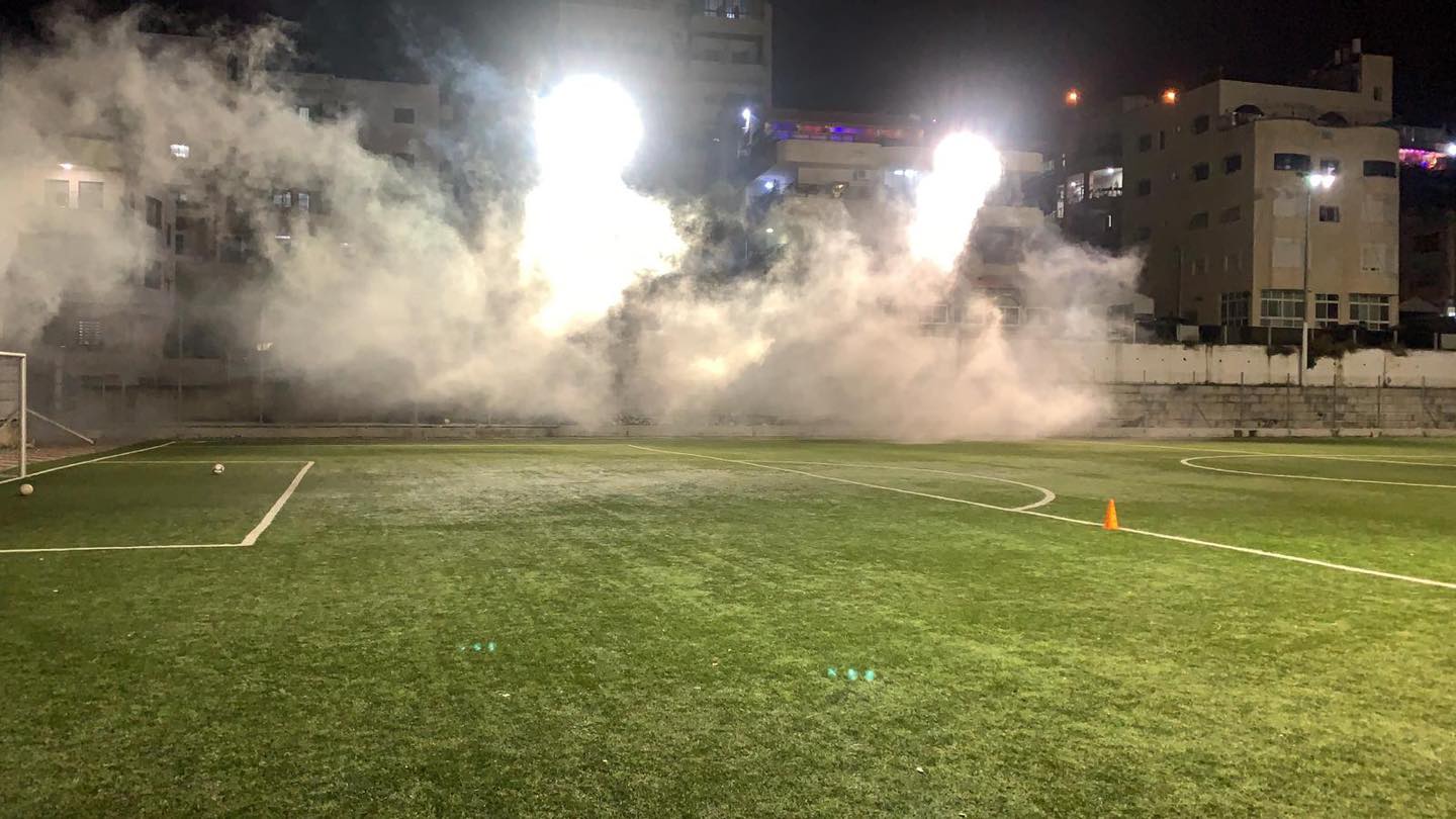 IOF target Arafat stadium in Jerusalem with tear gas
