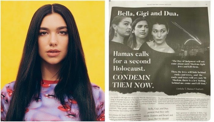 Dua Lipa slams New York Times ad accusing her of being anti-Semitic