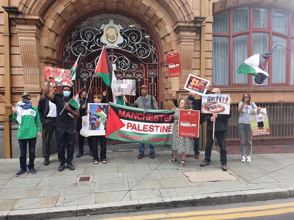 Pictures & Videos| Hundreds pro-Palestine demonstrators march in Manchester, call to boycott Puma